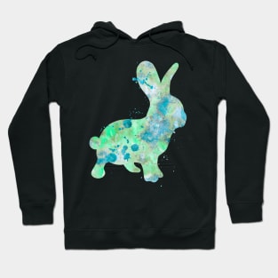 Mint Bunny Watercolor Painting Hoodie